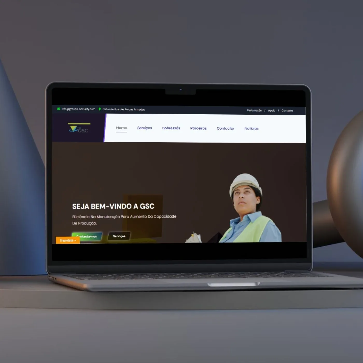 Professional web design example for Pretoria business