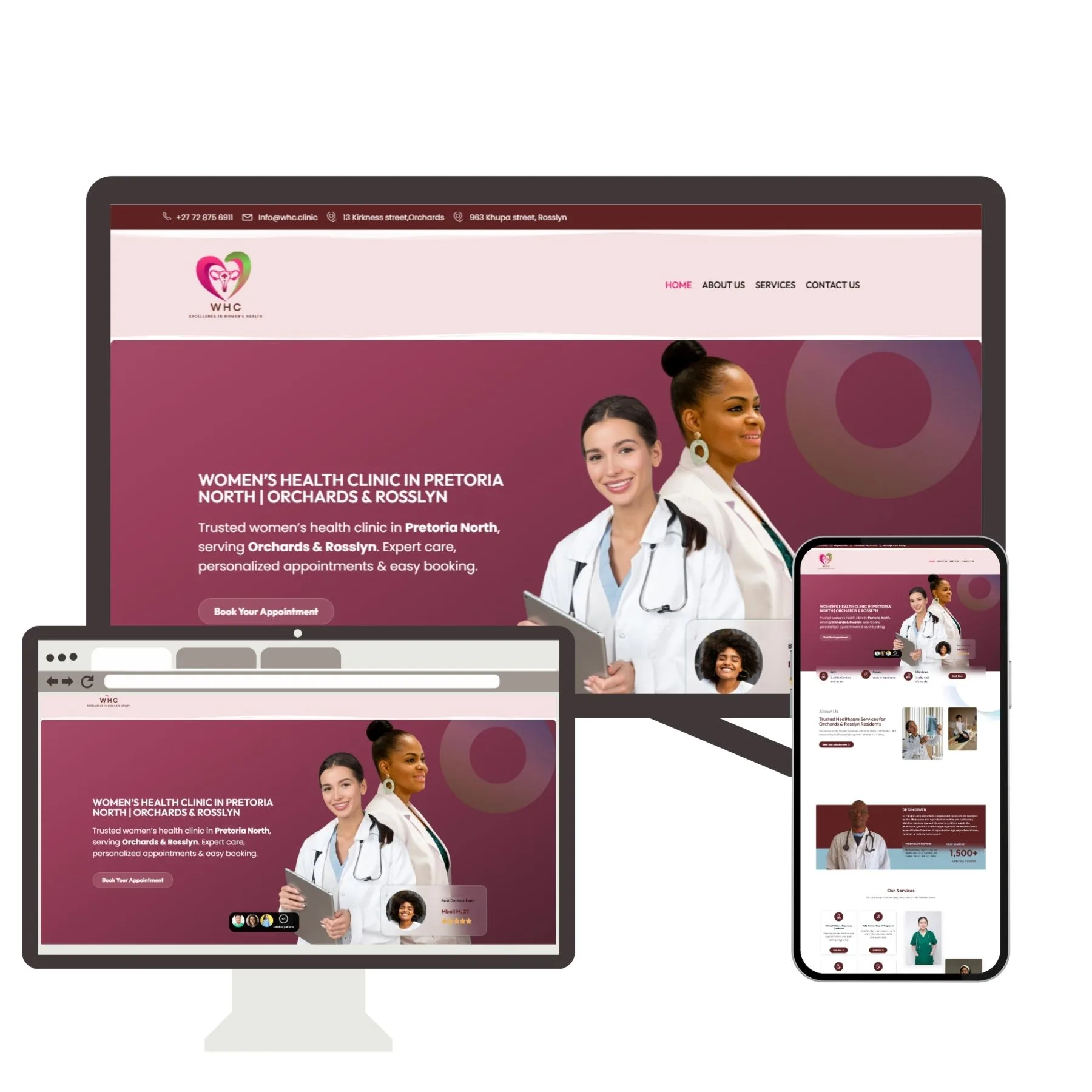 Professional web design example for Pretoria business